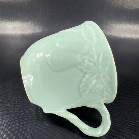 Savoir Vivre Fruit Promenade Celadon Porcelain Ceramic Teacup And Saucer Set - Picture 10 of 16